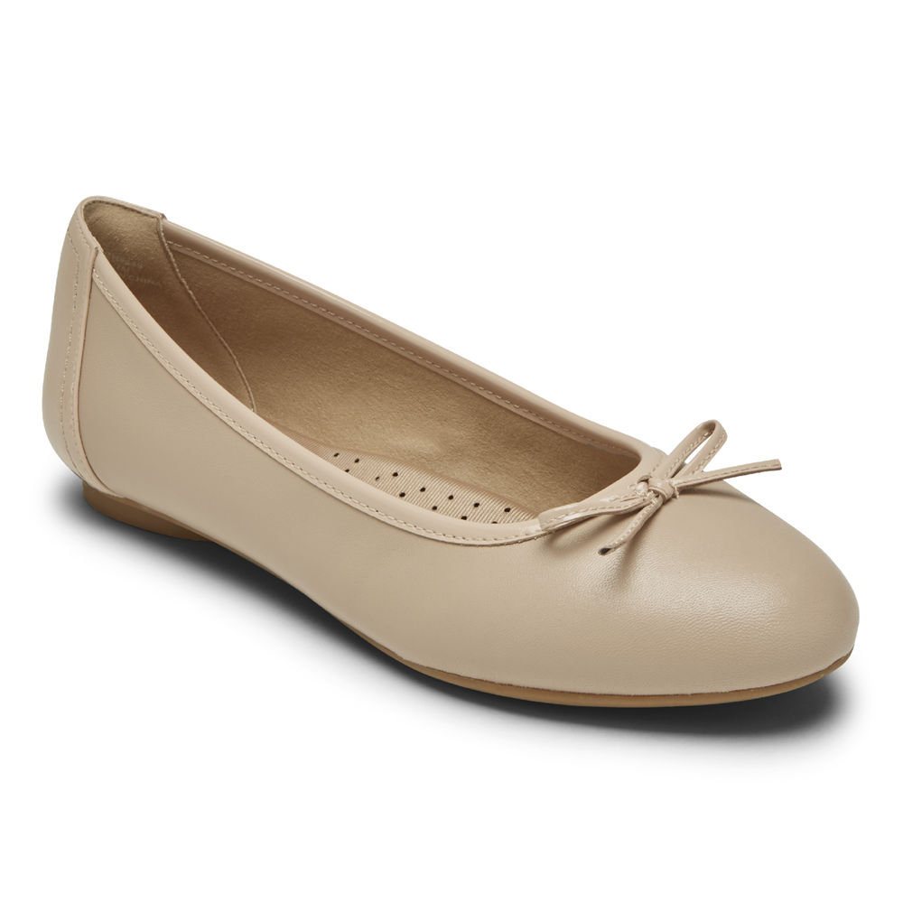 Rockport Womens Flats Beige - Reagan Bow - UK 597-QBXLNM